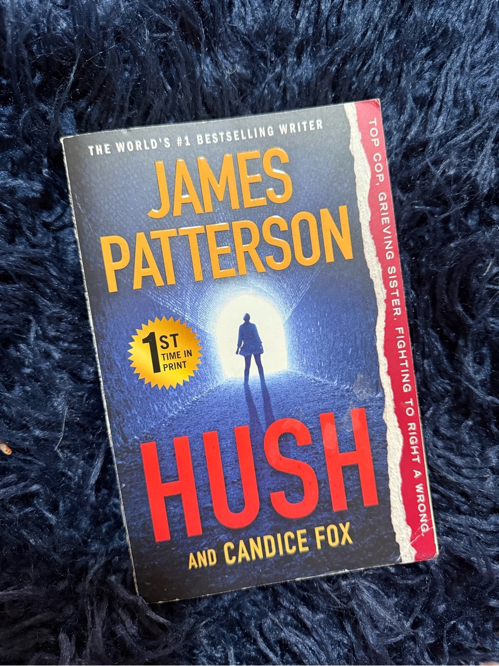 James Patterson "Hush" Paperback - Navy Blue & Red Cover